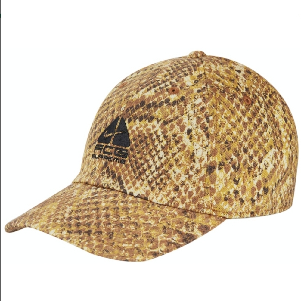 Supreme Nike ACG Denim 6-Panel Cap Hat Gold Snakeskin